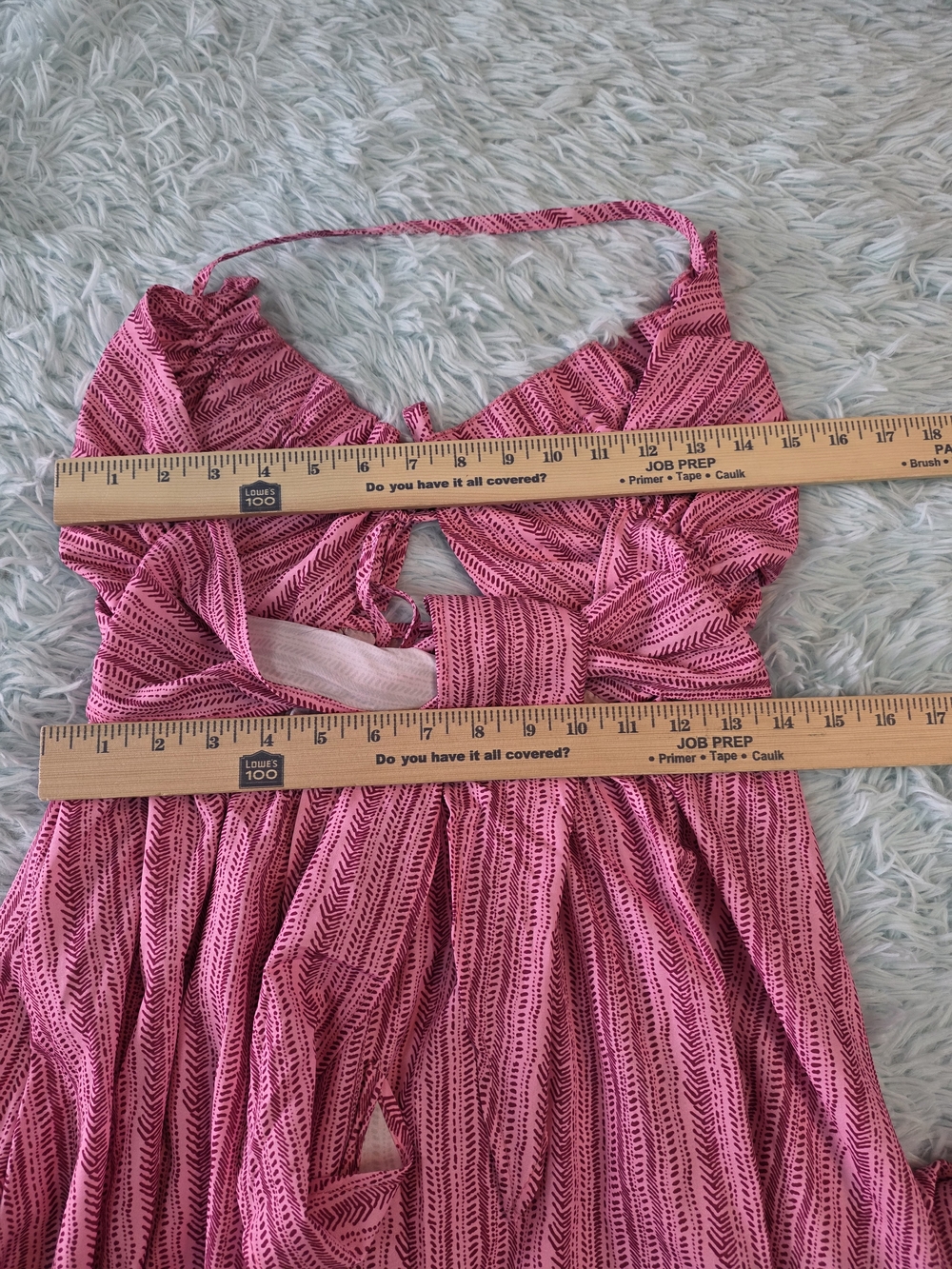 Pink Striped Tie-Front Sleeveless Maxi Dress - Size S - Picture 7 of 9